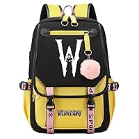 Unisex Lightweight Laptop Daypack with USB Charger Port Wednesday Addams Waterproof Bookbag Novelty Bagpack