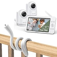 bonoch Baby Monitor Mount + Baby Monitor with 2 Cameras, 7