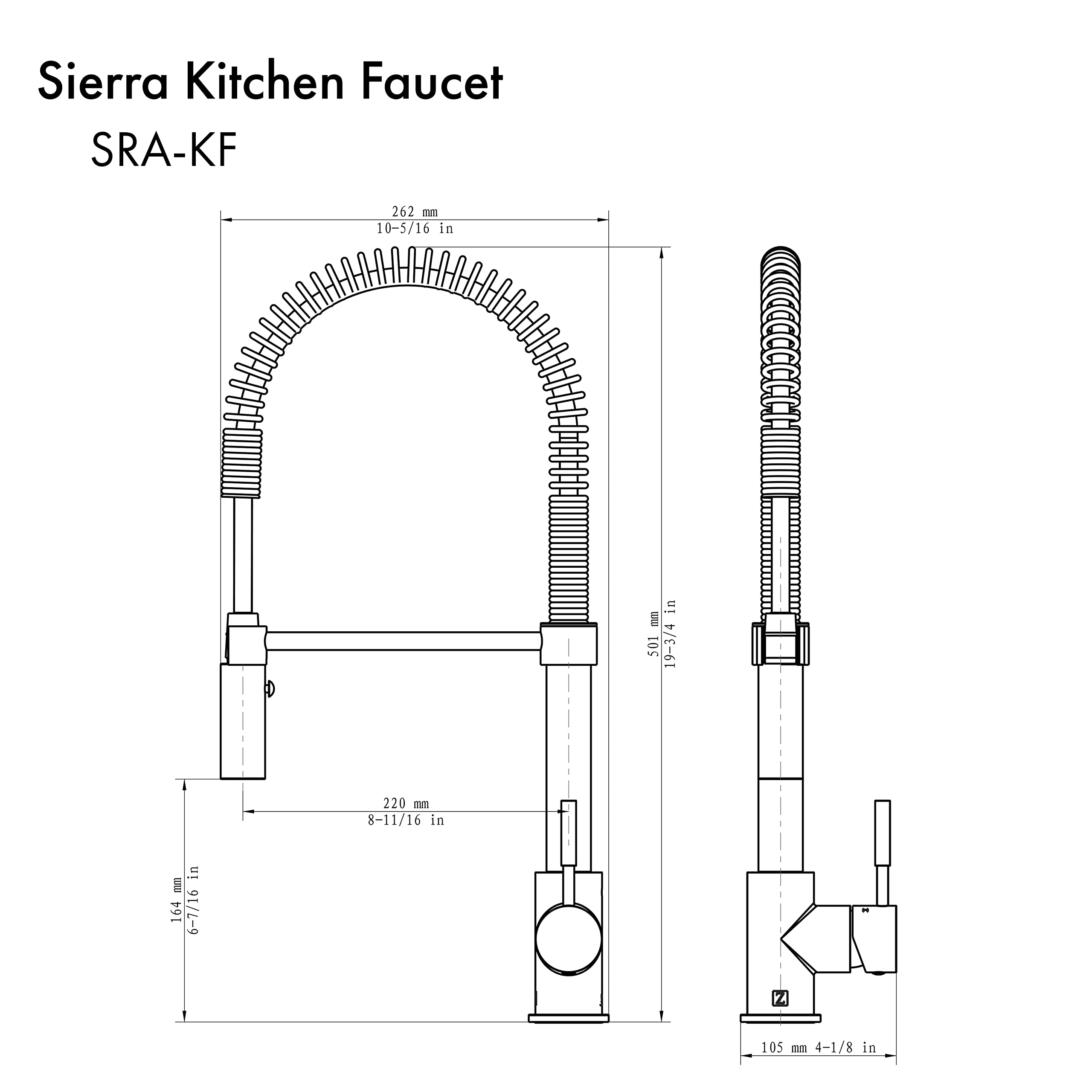 ZLINE Sierra Kitchen Faucet in Champagne Bronze (SRA-KF-CB)