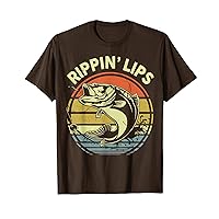 Mens Fishing-Shirt Ripping Lip Fisherman Papa Gift Funny Bass Dad T-Shirt