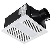 VEVOR Bathroom Exhaust Fan, 1500W Heating, 110 CFM High-Efficiency Ventilation, 1.5sones Low Noise Operation, Remote Control, Energy-Saving Bathroom Ceiling Fan, Attic Access Needed