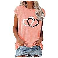 T Shirts for Teen Girls Valentine's Day Print Mock Turtleneck Tee Dating Oversize Oversized Shirts for Women
