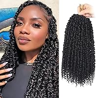 Passion Twist Hair Braiding Water Wave Crochet Hair Extensions Pre Looped Synthetic Braids for Black Women 8 Packs 14 Inch