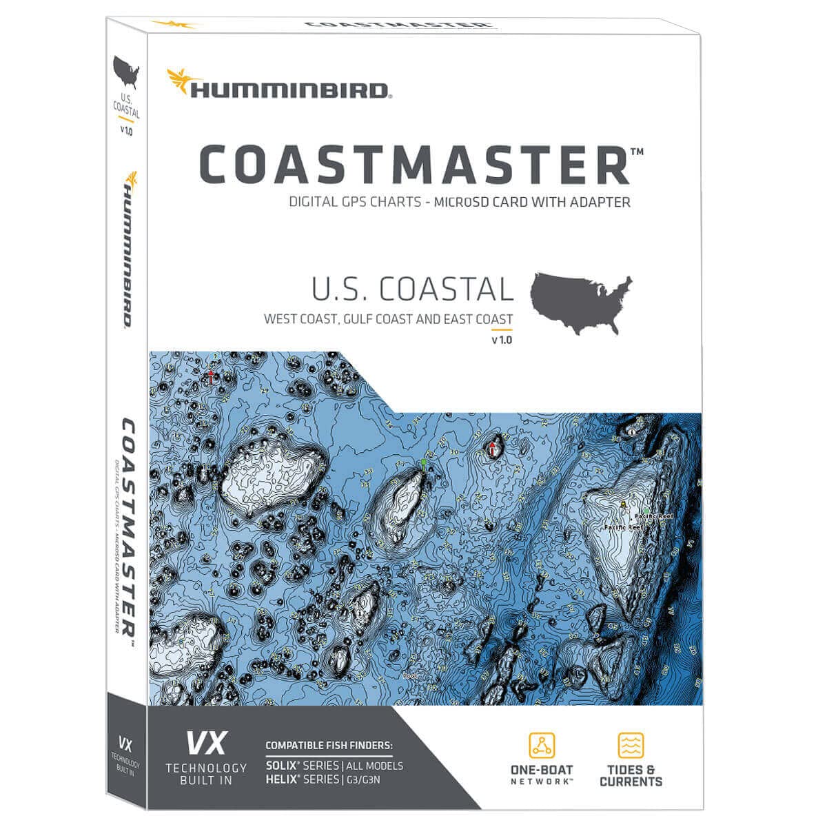 Humminbird 601015-1 CoastMaster U.S. Coastal V1 Digital GPS Maps Micro Card, Black