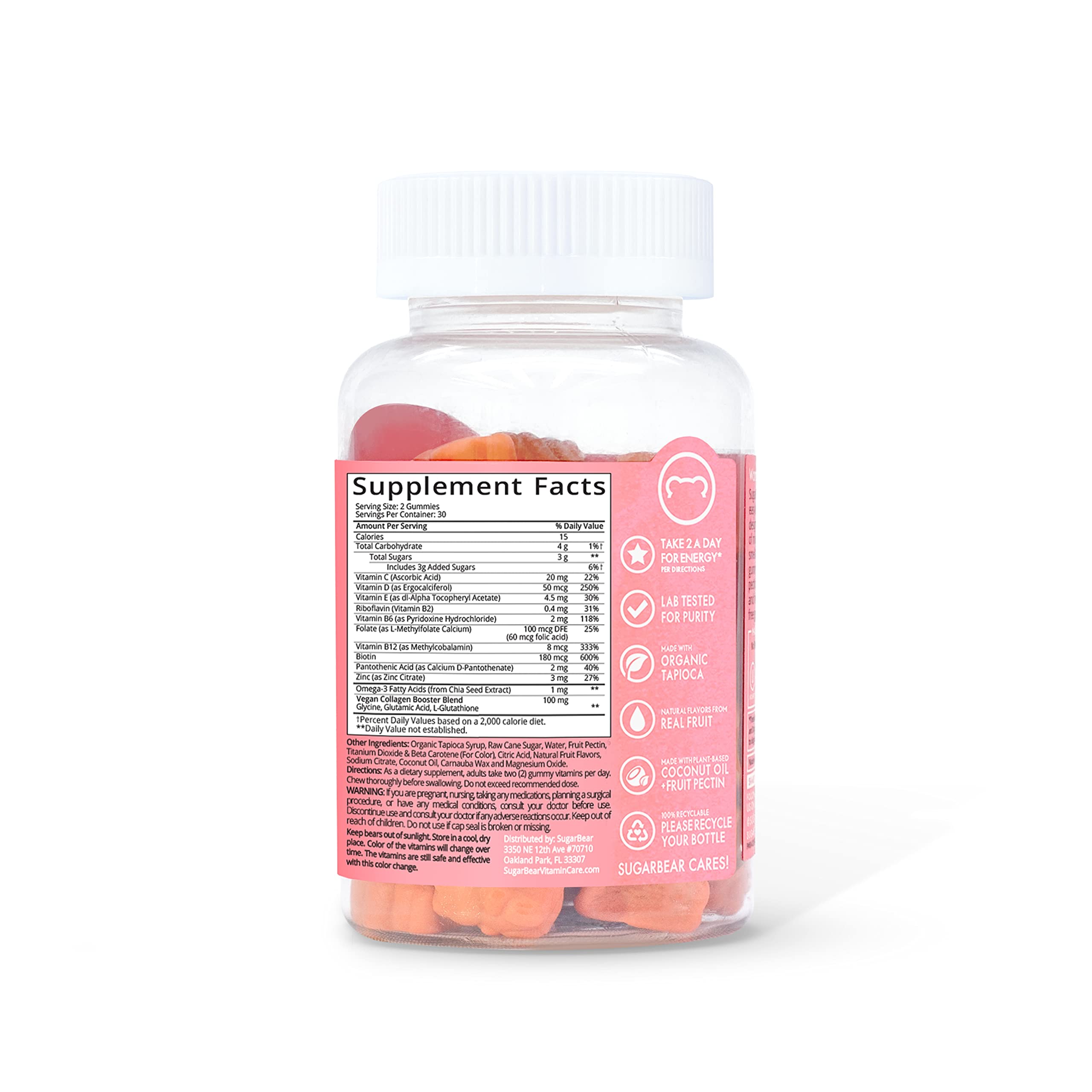 Mua Sugarbear Women's MultiVitamin, Vegan Collagen Booster Blend, with  Glutathione, Omega-3, Folate, Biotin & Vitamin C (1 Month Supply) trên  Amazon Mỹ chính hãng 2023 | Giaonhan247