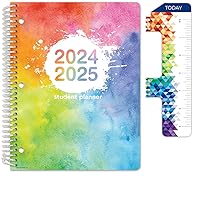 Global Datebooks Dated Elementary Student Planner for Academic Year 2024-2025 Includes Ruler/Bookmark and Planning Stickers (Matrix Style - 8.5