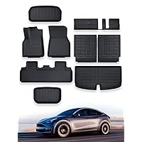 TAPTES 9PCS for Model Y 7 Seater Floor Mats 2024 2023 2022 2021 2020,for Model Y 7 Seater All Weather Floor Mats,XPE Waterproof Cargo Frunk Trunk Mats Cargo Liner Interior Accessories