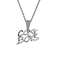 Men Women 925 White Gold Finish Iced Micropave Yellow Gold Cartoon Emoij Letter Name Coke Boys Custom made Pendant Charm Necklace Ice Out Pendant Stainless Steel Real 2 mm Rope Chain Necklace
