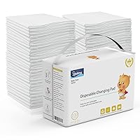 Disposable Changing Pad Liners (100 Pack) Super Soft, Disposable Changing Pads, Ultra Absorbent & Waterproof - Covers Any Surface for Mess Free Baby Diaper Changes (White)