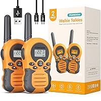Rechargeable Walkie Talkies for Kids Walkie Talkies Long Range for Boy & Girl Age 3 to 12 Year Old Birthday Toys - 2 Pack