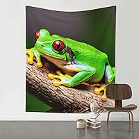 LXqlSS cute Red Eyes Tree Frogs Tapestry Wall Hanging Oil Painting Wall Tapestry Home Decoration Wall Tapestries 60x51 inch Multicolor