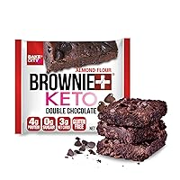 Bake City Brownie+ Keto | 1.2oz Brownie (12 pack), Gluten Free, 0g Sugar, Only 3g Net Carbs, Good Fats, 4g Protein, Kosher, No Artificial Ingredients