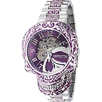 Invicta Men's 42302 Artist Automatic 3 Hand Silver, Purple Dial Watch