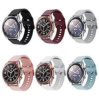 Compatible for Samsung Galaxy Watch 3 41mm Bands/Galaxy Watch 4 40mm 44mm Band, 6 Pack 20mm Silicone Replacement Sport Watch Wristband Strap