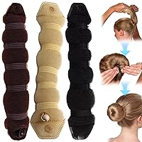 Hair Bun Maker 3Pcs Hair Bun Roller Foam Sponge Bun Maker for Long Hair DIY Deft Bun Hair Bun Shaper Easy Snap-and-Roll Hair Bun Accessories Hair Bun Makers