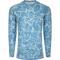 Drake Men's Performance Crew Long Sleeve T-Shirt - Lightweight Soft Breathable Sun Protective Quick-Dry Moisture-Wicking Tee