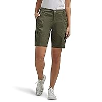 Lee Women's Petite Flex-to-go Mid-Rise Relaxed Fit Cargo Bermuda Short