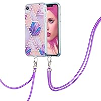 IVY Geometry Shining Marble Case for iPhone XR Case - Pink/Purple