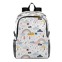 ALAZA Rainbow Sun Cloud Raindrop Lightweight Packable Travel Hiking Backpack