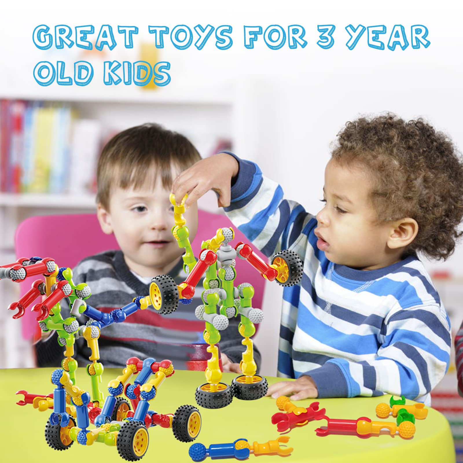 170 Pcs Building Toys for Kids Ages 4-8 with Toy Box Storage, Idea Guide, Building Blocks STEM Toys for 3 4 5 6 7 8 9 Year Old Creative Kids Activity, Christmas Birthday Gifts for Boys Girls