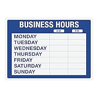 Static Cling Sign, Business Hours, 10
