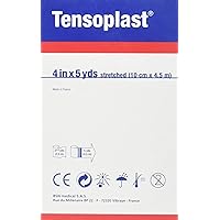 Tensoplast Elastic Athletic Tape, Provides Medium Support or Compression with High Adhesive Properties, Water Repellent and Air Permeable, Tan, 4