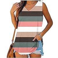 Color Block Tank Tops for Women Funny Graphic Vest Casual Sleeveless Tee Shirts Spring Summer Loose Vest for Go Out