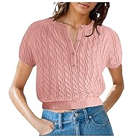 Women Tshirts Soft with Pockets Workout Tops Cute Solid Short Clothes Trendy Women's T-Shirts