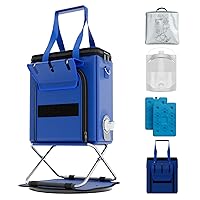 Camping Cooler Bag with 360° Rotation Stand and 4L Food Grade Bladder, Wine Tote Cooler Bag with Shoulder Strap Features a Dispenser, Insulated & Leakproof, Great for Outdoor Enthusiasts