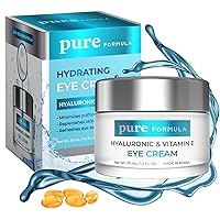 Hyaluronic Acid & Vitamin E Eye Cream - For Dark Circles and Puffiness, Moisturizing & Anti-aging Under Eye Cream - Cruelty Free Korean Skin Care For All Skin Types - 1.0 Fl. oz/ 30ml