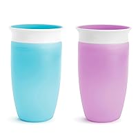 Munchkin® Miracle® 360 Toddler Sippy Cup, Spill Proof, 10 Ounce, 2 Pack, Blue/Purple