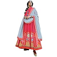 Peach Bollywood Indian Women Wear Patola Digital Printed Killer Silk Long Anarkali Gown Dress Cocktail Party Suit 1305
