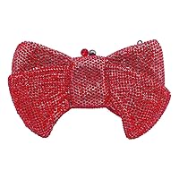 Women's Evening Handbags Luxury Purses and Handbags Rhinestone Wedding Clutch Purses for Women Diamond Purse Bow Red