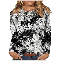 Womens Long Sleeve Tops Butterfly Printed Crewneck Pullover T Shirts 2024 Spring Fashion Oversized Boho Blouse