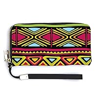 Aztec Pattern Fashionable Handheld Wallet Credit Card Change Handbag Travel Purses Money Organizers Cell Phone Bag