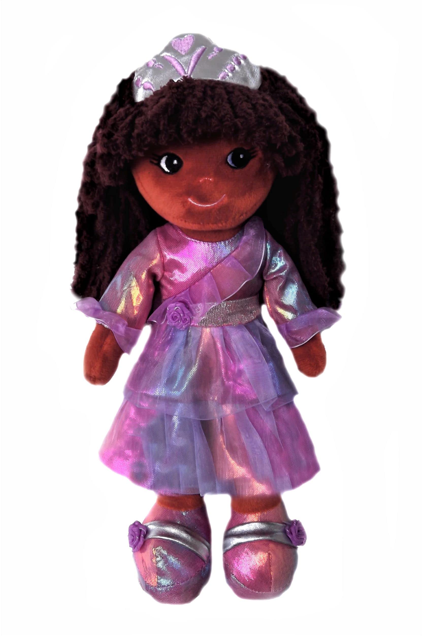 GirlznDollz Elana Princess Baby Doll, Purple, Brown, 14