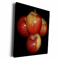 3dRose Red And Yellow Apples Black Background - Museum Grade Canvas Wrap (cw_21642_1)