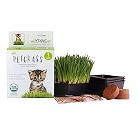 Organic Cat Grass Kit - Includes 3 Trays, Soil Pucks, and 3 Packs Non GMO Wheatgrass Seed - A Healthy Treat For Cats, Dogs, Rabbits, More