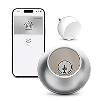 Level Lock+ Connect Wi-Fi Smart Lock Plus Apple Home Keys - Remotely Control from Anywhere - Includes Key Fobs - Works with iOS, Android, Apple HomeKit, Amazon Alexa, Google Home (Satin Chrome)