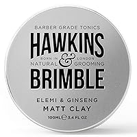 Hawkins & Brimble - Matt Clay Mens Hair Styling, 100ml - Non Greasy Matte Clay for Light, Medium and Strong Hold - Elemi and Ginseng Softens Repairs Allows for Restyling - Ideal for Dry and Damp Hair