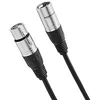 Amazon Basics XLR Microphone Cable for Speaker or PA System, All Copper Conductors, 6MM PVC Jacket, 25 Foot, Black