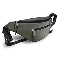 3KIND - Premium Bum Bag & Chest Bag for Men and Women (PU Leather) - Waist Bag & Shoulder Bag High Quality Holiday, Sports & Travel - Stylish, Elegant Crossbody & Sling Bag (1.2 L), Green, Bum bag,