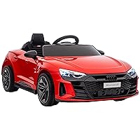Aosom Kids Ride on Car, 12V Licensed Audi RS E-tron GT 3.1 MPH Electric Car for Kids, Ride-on Toy for Boys and Girls with Remote Control, 4 Wheels with Suspension, Horn, Music, Lights, Red