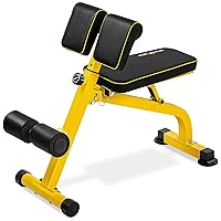 BODYRHYTHM Compact Adjustable Weight Bench for Full Body Strength Training, Ab/Back Hyper Roman Chair, Adjustable Ab Sit up Bench, Incline Decline Bench, Flat Bench, Hyperextension Bench, Back Extension Machine