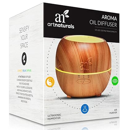 artnaturals Aromatherapy Essential Oil Diffuser – (5.0 Fl Oz / 150ml Tank) – Ultrasonic Cool Mist Aroma Humidifier - Auto Shut-Off Whisper Quiet – for Home, Office & Bedroom