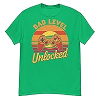 Dad Level Unlocked Funny Father's Day T-Shirt Humor Dad Life Trendy Typography Fatherhood Humor Fashion.