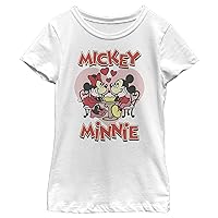 Disney Valentine's Day Mickey & Minnie Hearts Girls Standard T-Shirt