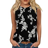 Women's Tank Tops Fashion Butterfly Graphic Sleeveless Going Out Tops Scoop Neck Plus Size Loose Casual T-Shirt Tee