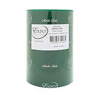 Expo International Decorative Matte Tulle, Roll/Spool of 6 Inch x 100 Yards, Polyester-Made Tulle Fabric, Matte Finish, Lightweight, Versatile, Washable, Easy-to-Use, Hunter Green