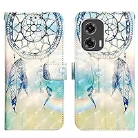Case for Motorola G Stylus 5G 2024, 3D Wallet Case PU Leather with[Card Holder][Kickstand][Wrist Strap][Magnetic Closure] Shockproof Flip Cover for Moto G Stylus 5G 2024 Dreamcatcher YB-3D